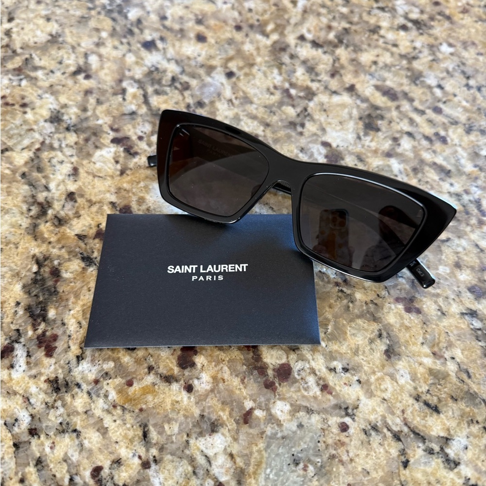 New without Box: Saint Laurent Mica Cat Eye Sunglasses, Black